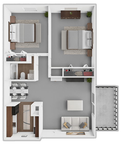 a 3d rendering of a floor plan of a house